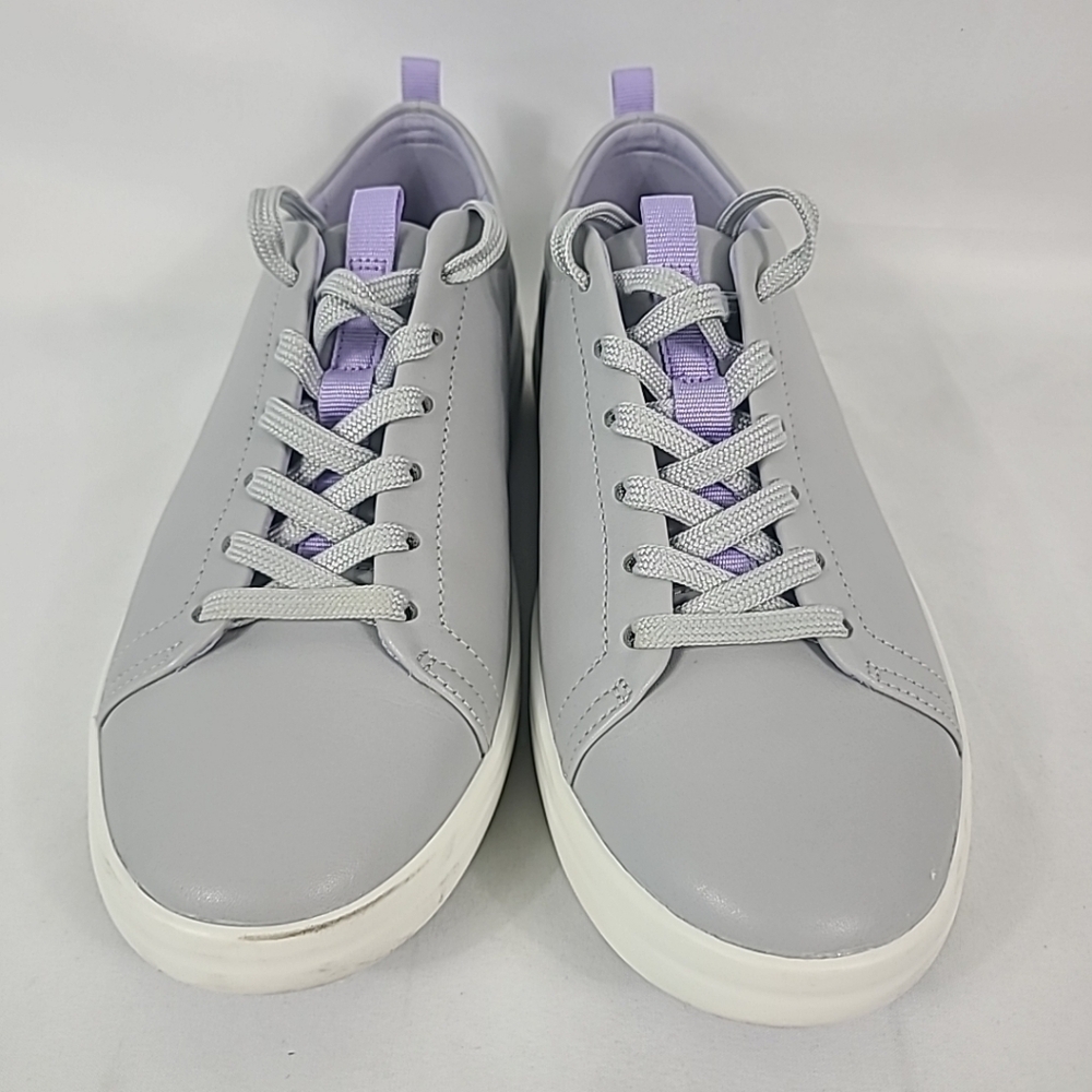 Vionic Paisley Leather Casual Sneaker Shoe Womens Size 8 Gray White - Picture 2 of 10